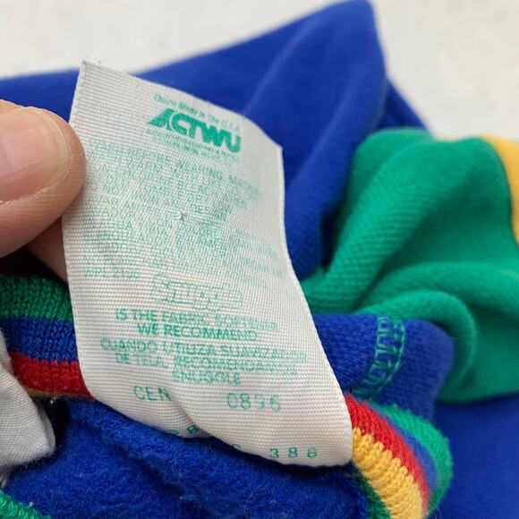 VTG HealthTex 6-9M Primary Colorblock Long Sleeve Pants One Piece Romper - Picture 5 of 9